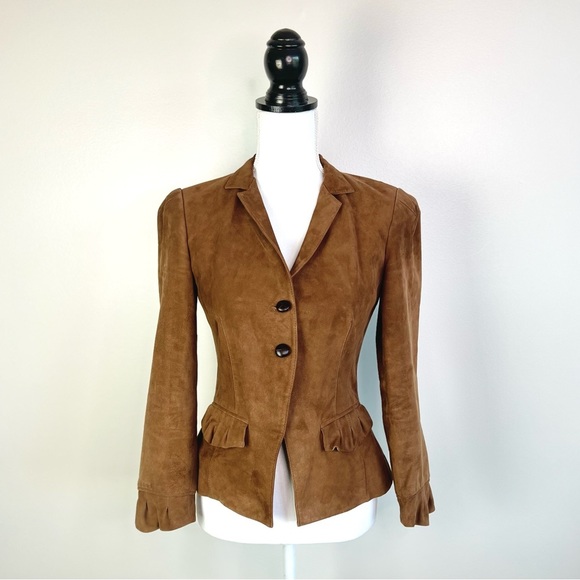Diane Von Furstenberg Jackets & Blazers - Diane Von Furstenberg Brown Leather Jacket Blazer